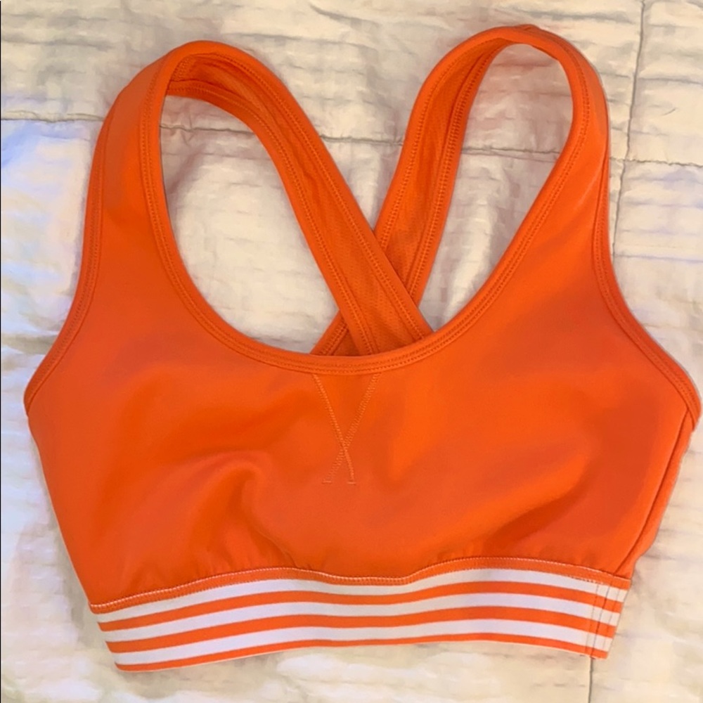 Orange Adidas sports bra